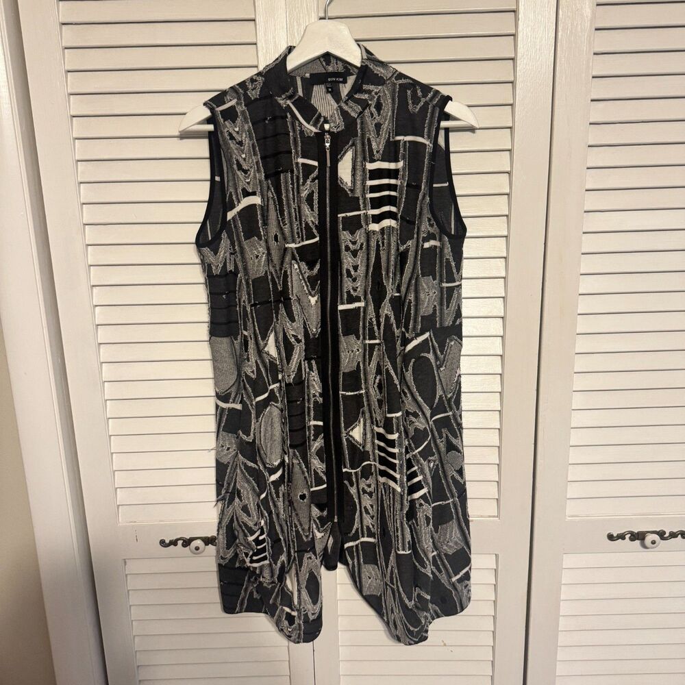 SUNKIM LAGONLOOK DRAPED ZIP UP‎ VEST/TUNIC SZ M